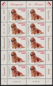 Monaco Dachshund Dog Intl Exhibition Sheetlet of 10 stamps 2005 MNH SG#2698