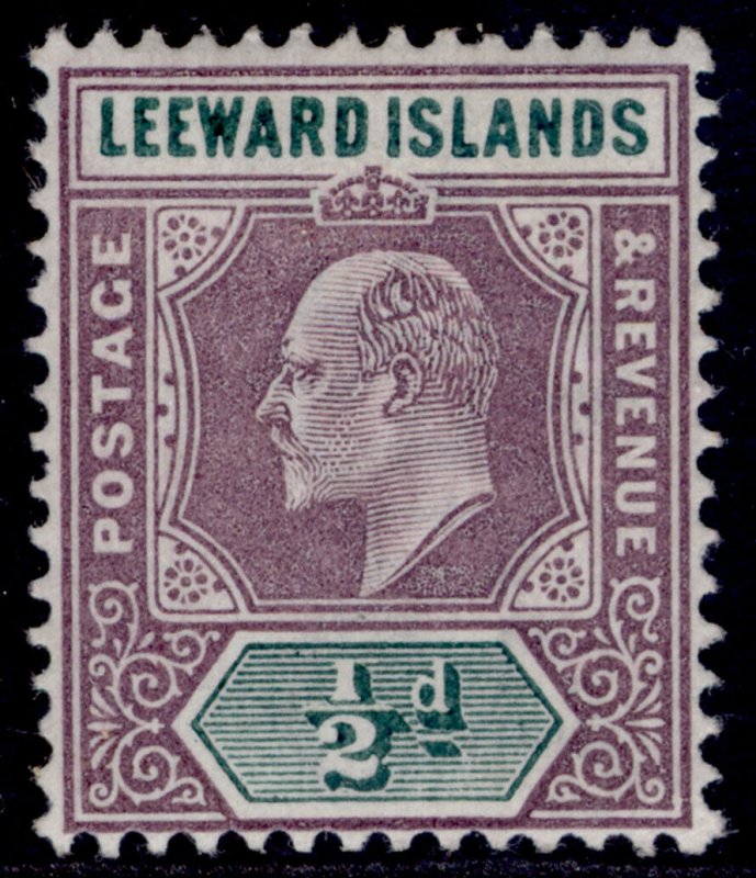 LEEWARD ISLANDS EDVII SG20, ½d dull purple & green, LH MINT.