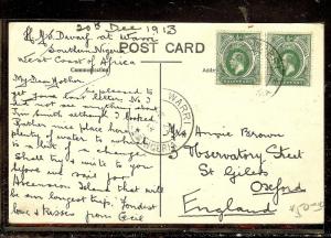 SOUTHERN NIGERIA (P1012B) 1913 KGV  1/2DX2  ON PPC FROM WARRI