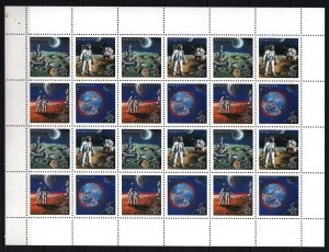 RUSSIA/USSR 1989 SPACE FULL SHEET WITH 6 BLOCKS OF 4 STAMPS MNH