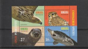 ROMANIA STAMPS 2017 FAUNA ANIMALS BIRDS MNH MS EAGLE SHARK