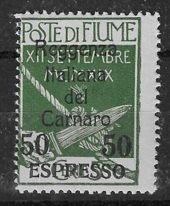 FIUME Express: 1920 50c on 5c green overprint - 70716