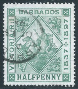 Barbados, Sc #82, 1/2d Used