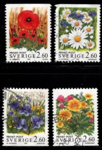 Sweden -  #2013 - 2016 Garden Flowers set/4 - Used