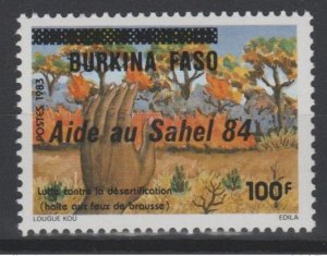 1984 Burkina Faso Mi. C975 Sahel Aid Overloaded Fight Against Desertification-