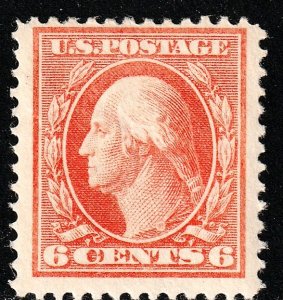 #336 US 6 CENT RED ORANGE WASHINGTON-MINT-V/LH-FINE-VF
