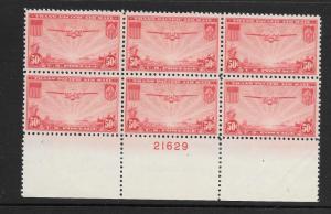 #C22 MH Plate Block of 6 Plate #21629