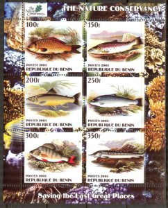 Benin 2003 Marine Life Fishes Sheet MNH