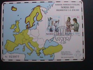 NORWAY-1989 SC#942-3  EUROPA'89-CHILDREN'S GAMES CTO S/S CARD VF