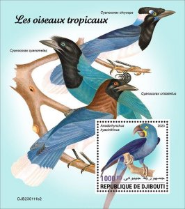 DJIBUTI - 2023 - Tropical Birds - Perf Souv Sheet #2  - Mint Never Hinged