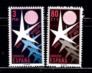 Spain 877-78 MNH 1958 Brussels Expo