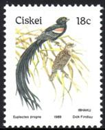 Ciskei - 1989 Birds 18c Whydah MNH** SG 15b