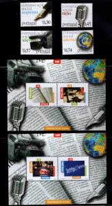 Portugal Scott 2761-2766 Communications Media sheets and set MNH** CV$18 2005