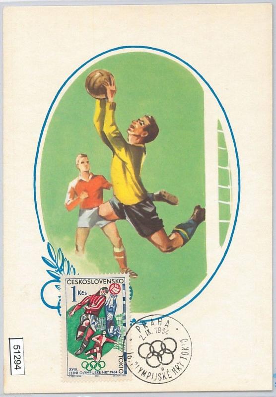 51294 - Czechoslovakia - MAXIMUM CARD - 1964 OLYMPIC GAMES in TOKYO: FOOTBALL