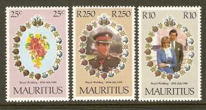 Mauritius #520-2 NH Royal Wedding