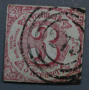 Thurn and Taxis #53 FN Used Numeral in Rings Cancel Bright Color