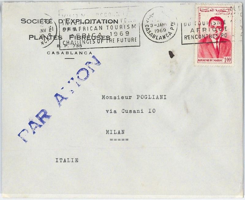59295  -    MOROCCO - POSTAL HISTORY: COVER to ITALY - 1969 