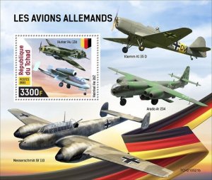 Chad - 2021 German Planes, Heinkel He - Stamp Souvenir Sheet - TCH210521b 