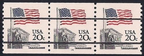 #1895B 20 cent Flag over Supreme PL # 14 mint OG NH XF