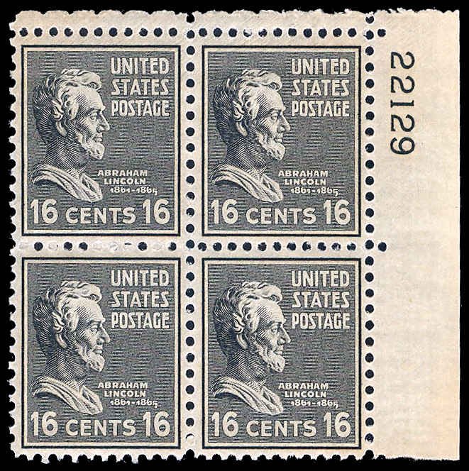 U.S. PLATE BLOCKS 821  Mint (ID # 86680)