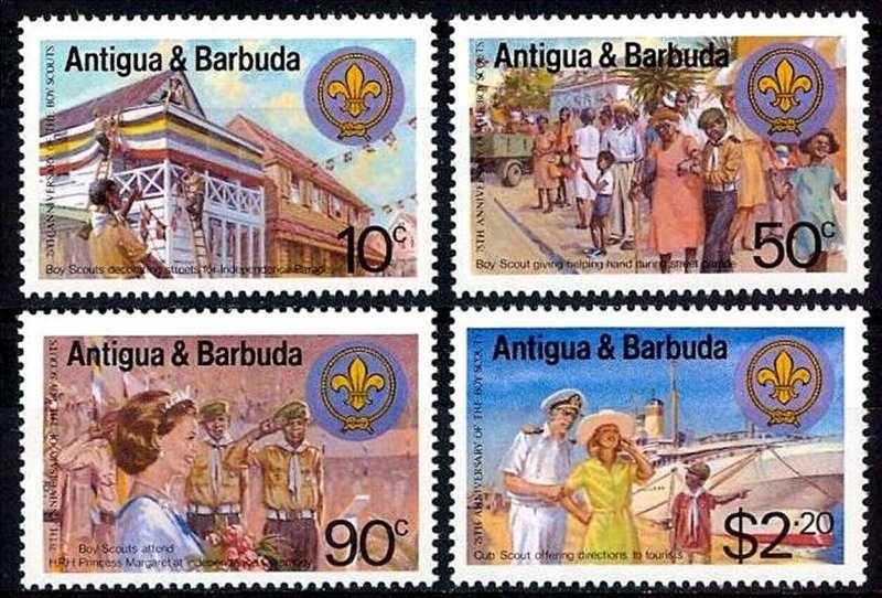 ANTIGUA SC#667-670 75th ANNIVERSARY of World Scouting (1982) MNH