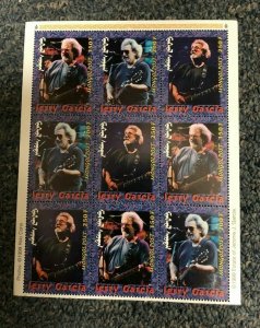 MONGOLIA 1999 - JERRY GARCIA - Sheet of 9 Stamps - MNH