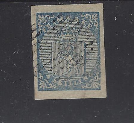 Norway, 1, 1855 Coat of Arms Single (See Desc.),**Used**