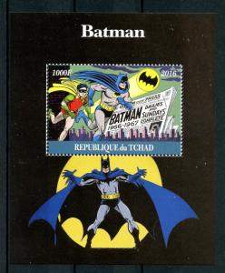 Chad 2016 MNH Batman Robin 1v M/S Comics Cartoons Superheroes Stamps