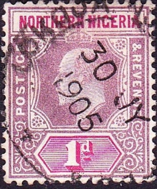 NORTHERN NIGERIA 1905 KEDVII 1d Dull Purple & Carmine SG21 Used