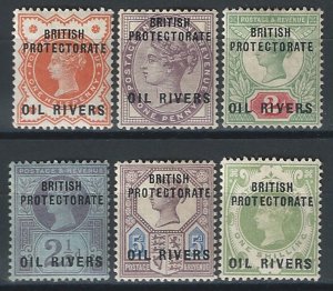 1892-94 Niger Coast Protectorate Oil Rivers 6v. MH SG. n. 1/6