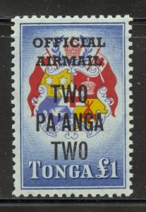 Tonga Scott CO18 MNHOG - 1968 Official Air Post Surcharged - SCV $2.50