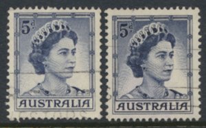 Australia SG 314 SC# 319/319a Types A and B (Sc Die I and II 1959 Used as per...