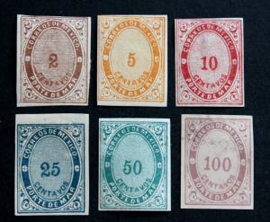 Mexico #JX26-JX31 Mint Hinged MH Porte De Mar Stamps 1879 Set of 6