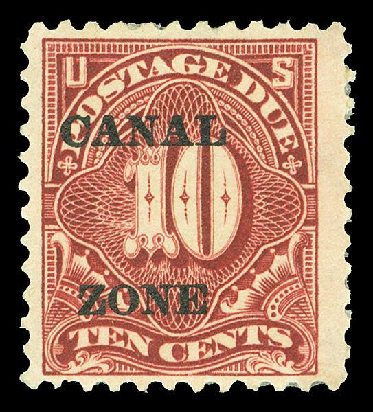 Canal Zone Scott J14 1924 10c Postage Due Issue Mint F-VF Disturbed OG Cat $250