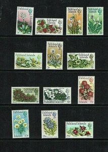 Falkland Islands: 1972, Flowers, decimal definitive set,  MNH