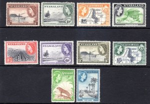 NYASALAND +   1954  + sg 173-182  +SET to 1/-    + MNH -LMM 