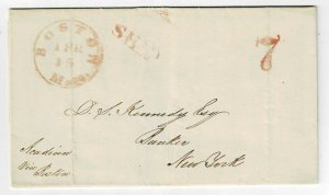 1846 incoming private ship letter from Halifax, NS, per schooner Acadienne