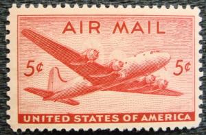 US #C32 MNH Single, DC-4 Skymaster, SCV $.25 L16