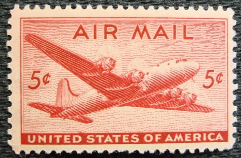 US #C32 MNH Single, DC-4 Skymaster, SCV $.25 L16