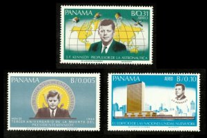 Panama 1966 - JFK, Kennedy, 3 Years In Memoriam - Set of 3v - 473-473B - MNH