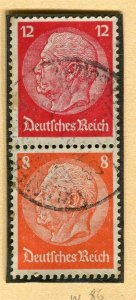 GERMANY; 1933-41 early Hindenburg issue fine used booklet pair