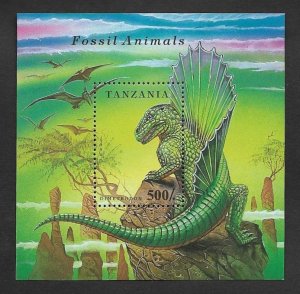 SMI) 1994 TANZANIA, DINOSAUR, DIMETRODON, SOUVENIR SHEET, MNH