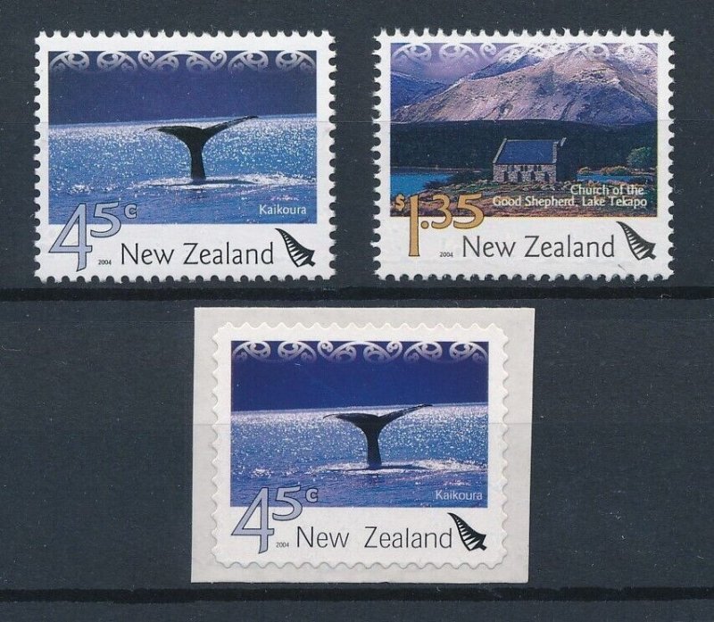 [111911] New Zealand 2004 Marine life whales lake Set + self adhesive MNH
