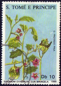 St Thomas & Prince Is. 1988 Sc#819d Medicinal Plants USED-Good-Hinged.