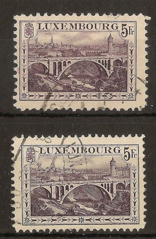 Luxembourg 1921 Alzette Bridge SG208/208A Fine Used Cat£31