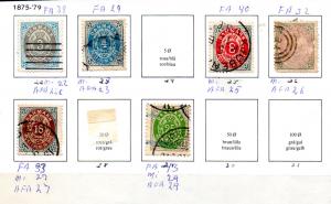 DENMARK. 1875 - 79. Small collection. Bi-colored issue. U...