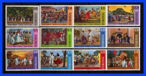 1966 - Venezuela - Scott n 893 / 898 - C 919 / C924 - Bailes - MNH - VE-054