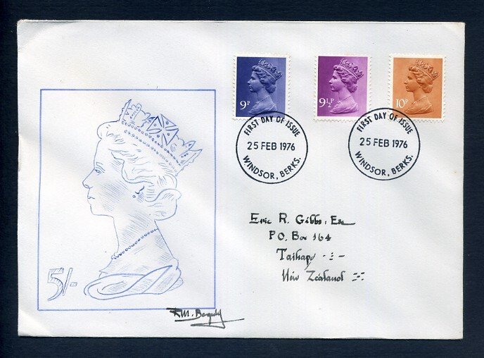 Great Britain 1976 Dr Baguley Hand Illustrated Signed Cover, QEII First Day C...