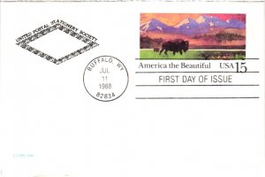 UY39 Bison America The Beautiful – United Postal Stationary Society Cachet