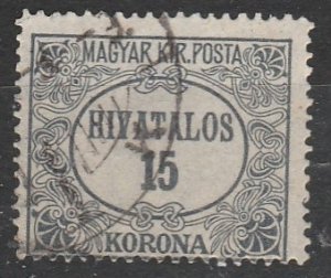 Hongrie   O11     (O)    1923    Official stamp